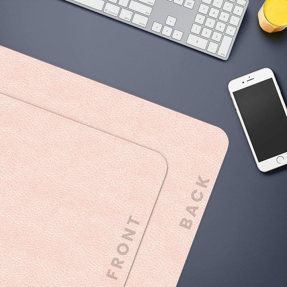 Leather Desk Pad Protector  Mouse Pad  Office Desk Mat Pink - Picture 3 of 5